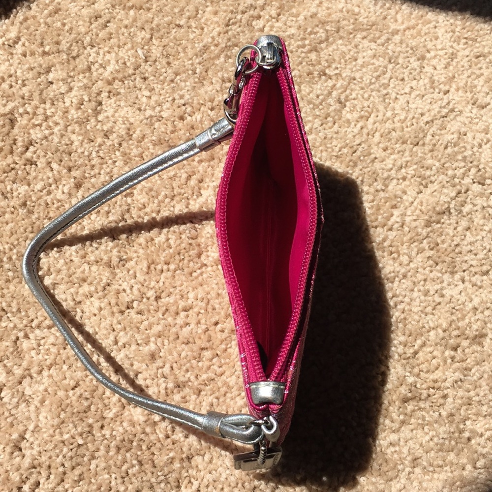 Coach Signature Fushia and Silver Wristlet - Picture 4 of 4